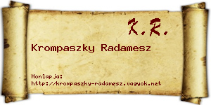 Krompaszky Radamesz névjegykártya